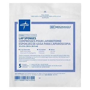 Pre-Washed Laparotomy Sponge 12x12" Sterile Cotton X-Ray Detectab...