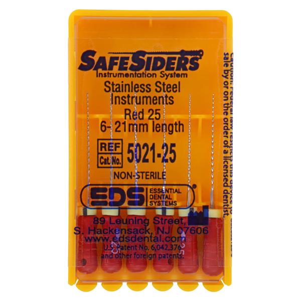 Safesider Hand Reamer 21 mm Size 25 Stainless Steel Red 0.02 6/Pk