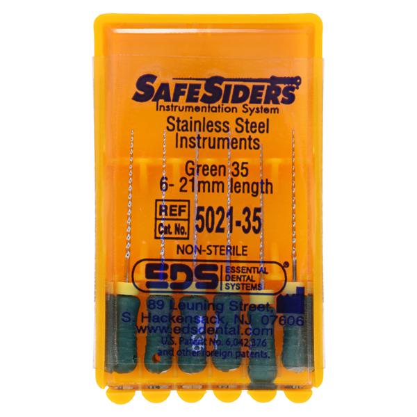Safesider Hand Reamer 21 mm Size 35 Stainless Steel Green 0.02 6/Pk