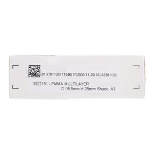 Portux Multilayer PMMA Disc A3 98.5x25 1/Bx