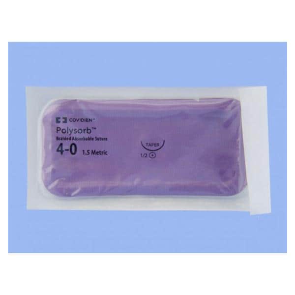 Polysorb Suture Polyester Braid 4-0 30" Absorbable V-20 Taper Poi...