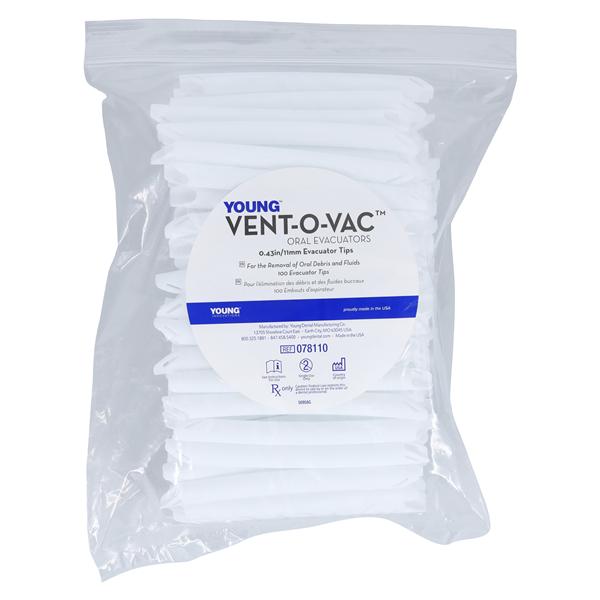 Vent-O-Vac HVE Tips Side Vented S Tip Soft Touch Plastic 100/Pk