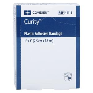 Curity Adhesive Bandage Plastic 1x3" Tan Sterile 50/Bx