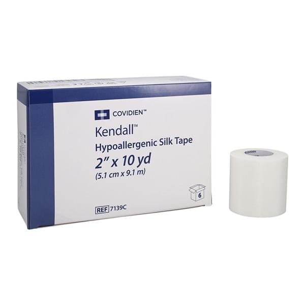 Kendall Medical Tape Silk Cloth 2"x10yd White Non-Sterile 6/Bx