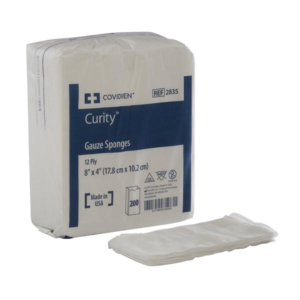 Curity 100% Cotton Gauze Sponge 4x8" 12 Ply Non-Sterile USP Type VII LF