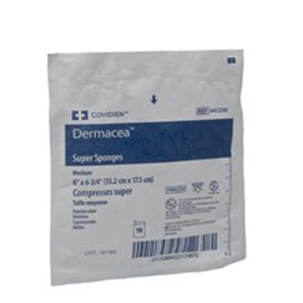 Dermacea Super 100% Cotton Gauze Sponge 6x6-3/4" 12 Ply Sterile Medium Typ 7 LF