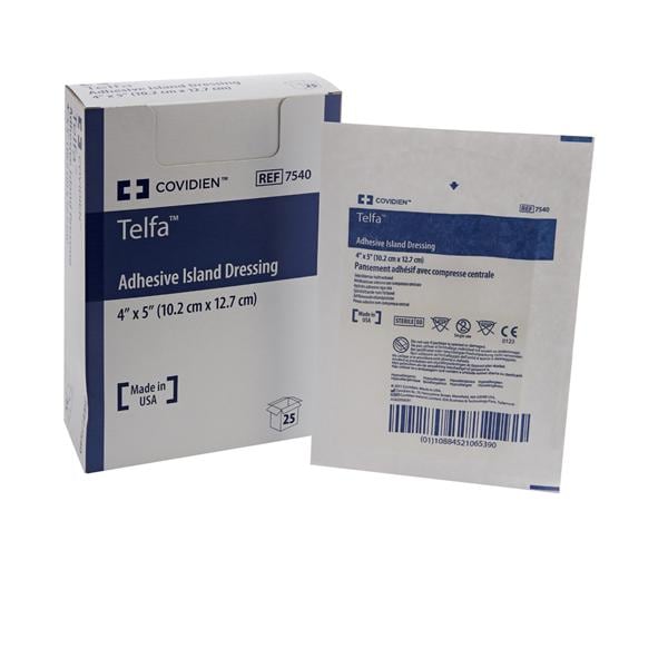 Telfa Cotton/Polyester Island Dressing 4x5" Sterile Non-Adherent Adhesive Abs LF