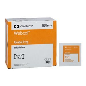 Webcol Prep Pad Alcohol 2 Ply Medium Sterile, 20 BX/CA