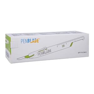 Penblade Safety Scalpel Scalpel Blade #15 Stainless Steel Sterile, 10 BX/CA