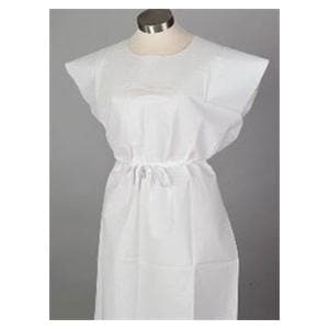 Patient Gown Tissue / Poly / Tissue Ties Short Sleeves Standard 3...