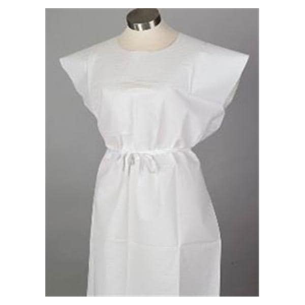 Patient Gown Tissue / Poly / Tissue Ties Short Sleeves Standard 3...