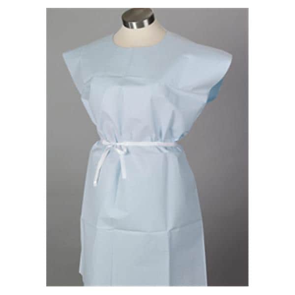 Exam Gown Tissue / Poly / Tissue Poly Waist Ties Short Sleeves Me...