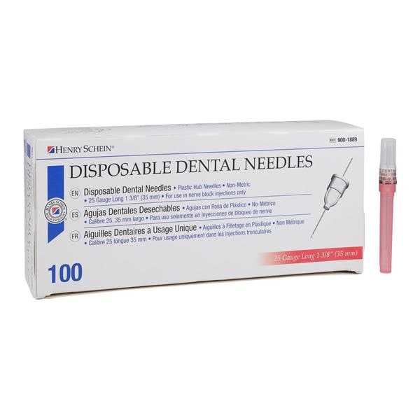 HSI Standard Needle Plastic Hub 25 Gauge Long Red 100/Bx, 10 BX/CA