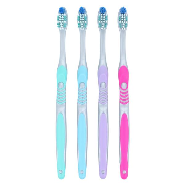Acclean Triple Clean Manual Toothbrush Adult 32 Tuft Soft Compact Assorted 72/Bx