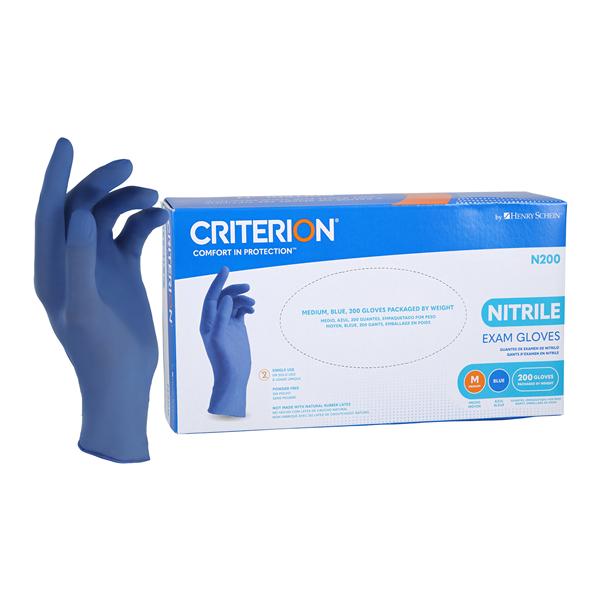 Criterion N200 Nitrile Exam Gloves Medium Standard Blue Non-Sterile