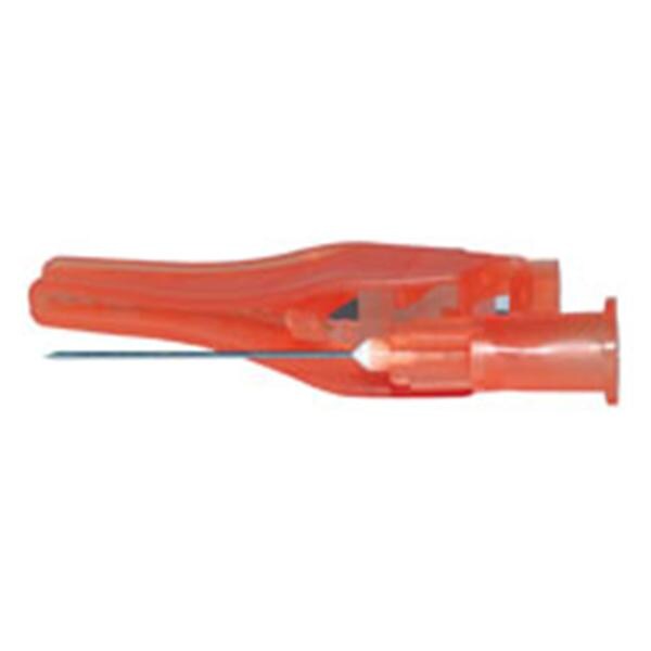 Hypodermic Needle 25gx1" Orange Safety 100/Bx