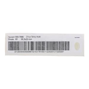 Zirlux Temp Multilayer PMMA Disc B1 98x20mm Ea