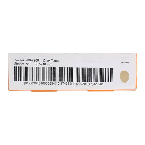 Zirlux Temp PMMA Disc A1 98x18mm Ea