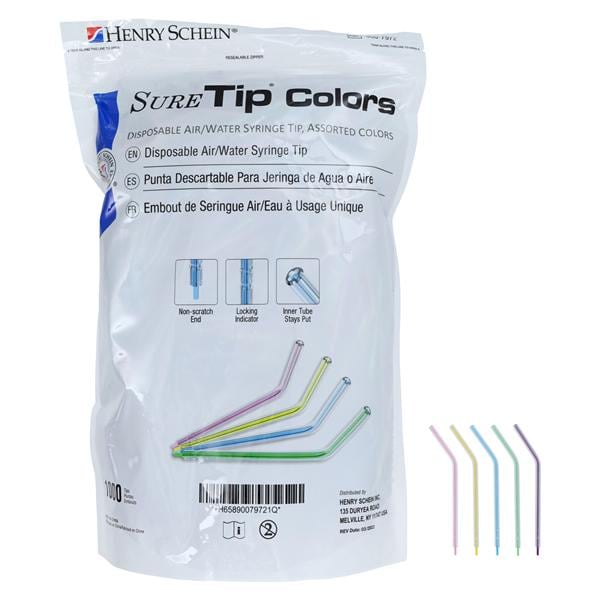 Tip Air / Water Sure Tip Colors HSI Bulk Assorted 1000/Bg