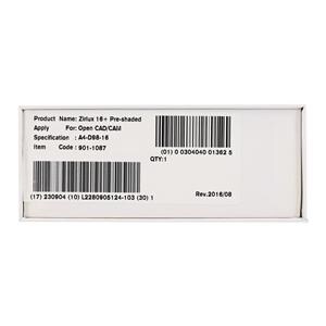 Zirlux 16+ Zirconia Disc A4 98x16mm Ea
