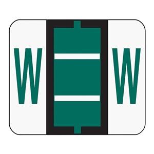 Bar-Style Permanent Alphabetical Labels W Dark Green 500/Roll 500/Pk