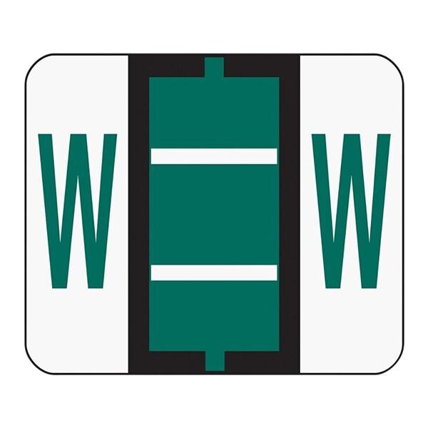 Bar-Style Permanent Alphabetical Labels W Dark Green 500/Roll 500/Pk
