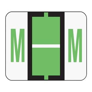 Bar-Style Permanent Alphabetical Labels M Light Green 500/Roll 500/Pk