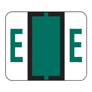 Smead BCCR Bar-Style Permanent Alphabetical Labels E Dark Green 500/Pk