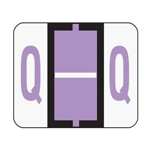 Smead BCCR Bar-Style Permanent Alphabetical Labels Q Lavender 1/PK