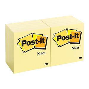Notes 3 in x 3 in Canary Yellow 100 Sheets/Pad 12/Pack 12/Package