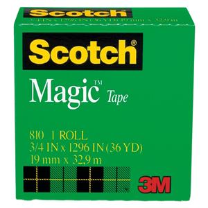 Scotch Magic 810 Tape 3/4 in x 1296 in 1/Package