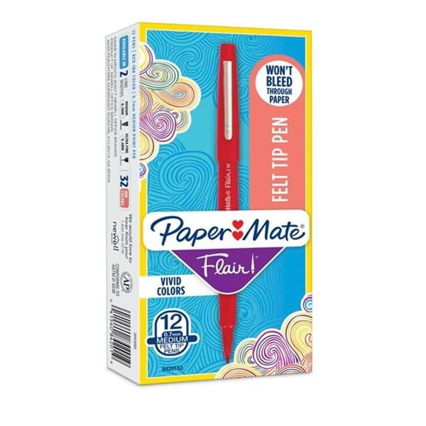 Flair Porous-Pt Pen Medium Point 1.0 mm Red 12/Pack 12/Package