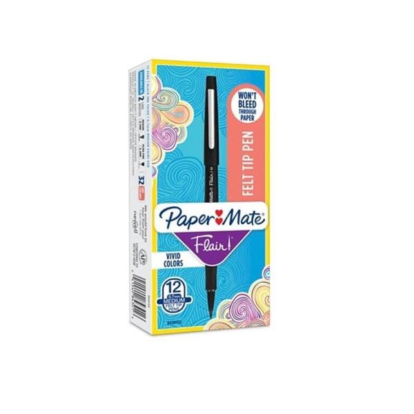 Flair Porous-Pt Pen Medium Point 1.0 mm Black 12/Pack 12/Package