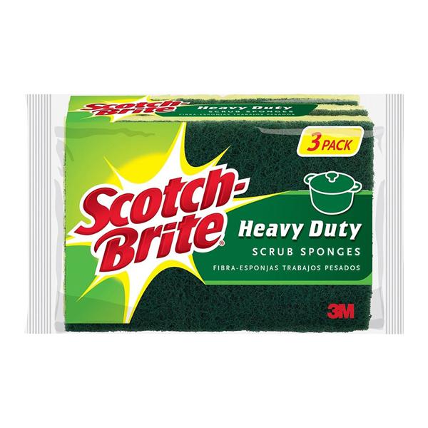 Scotch-Brite Scrub Sponges Green/Yellow 3/Package