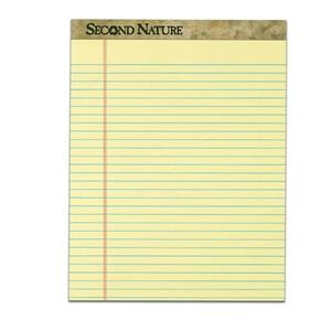 Writing Pad 8.5 in x 11.75 in Legal Ruled 50 Shts Canary 12/Pk