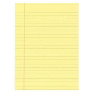 Writing Pad 8.5 in x 11 in Legal Ruled 50 Sheets Canary 12/Pack 12/Pk