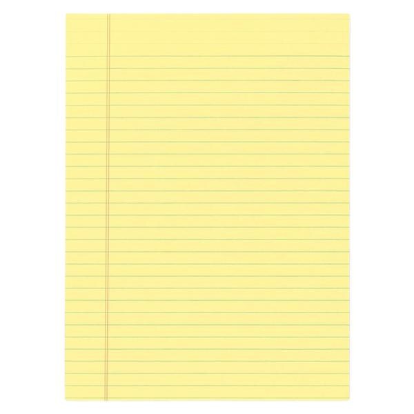 Writing Pad 8.5 in x 11 in Legal Ruled 50 Sheets Canary 12/Pack 12/Pk