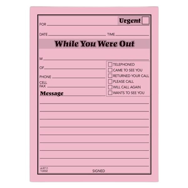 Adams "While You Were Out" Message Pads 50 Sheets Pink 12/Pk