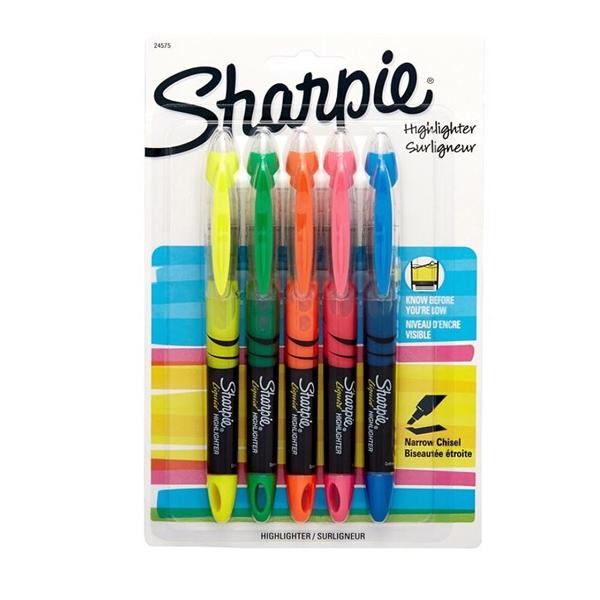 Sharpie Liquid Accent Pen-Style Highlighters Assorted 5/Box 5/Pac...
