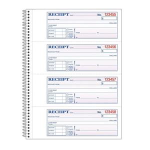 Adams Carbonless 2-Part Spiral Money/Rent Receipt Book 200 Sheets 1/PK