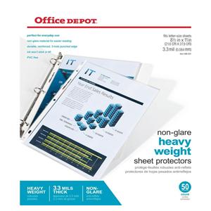 Top-Loading Sheet Protectors Heavyweight Non-Glare Clear 50/Bx