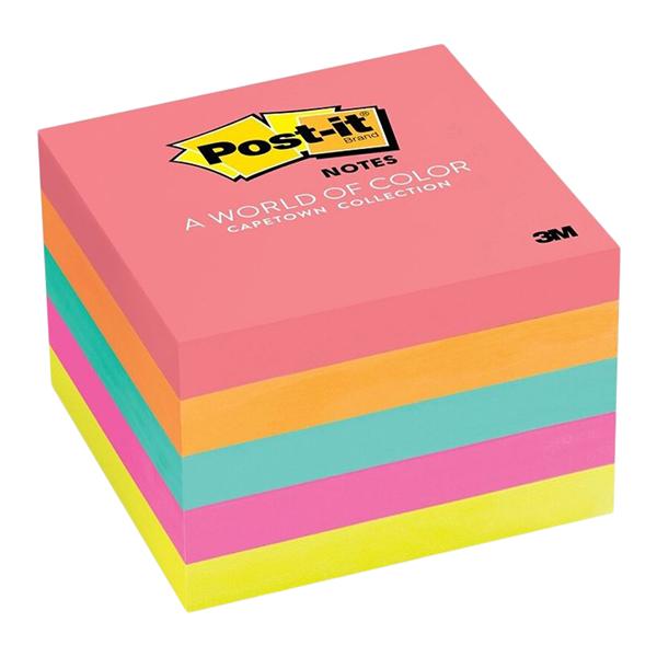 Notes Neon 3 in x 3 in 100 Sheets/Pad 5/Package
