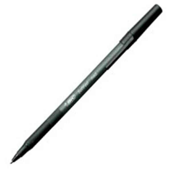 BIC Soft Feel Stick Pen Medium Point 1.0 mm Black Barrel Black 12/Pk