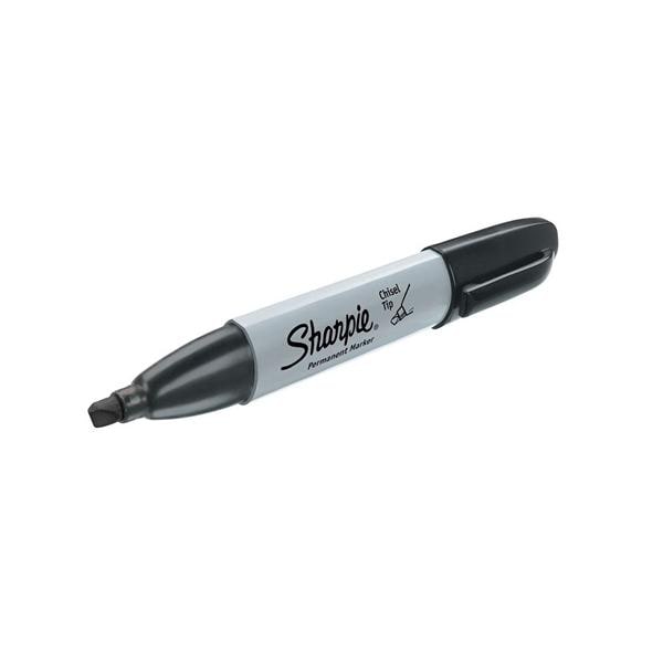Sharpie Chisel-Tip Permanent Markers Black 12/Pack 12/Package