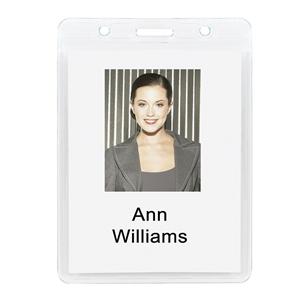 Plastic Badge Holders 2 1/2 in x 3 1/4 in Vertical 12/Pk