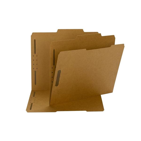 Kraft Reinforced Tab Fastener Folders Letter Size 2/5 Cut 50/Pack 50/Bx