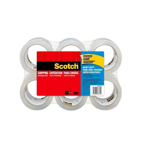 Scotch Heavy-Duty Shipping Tape 1 7/8 in x 54 5/8 Yd 6 Rolls/Pack...