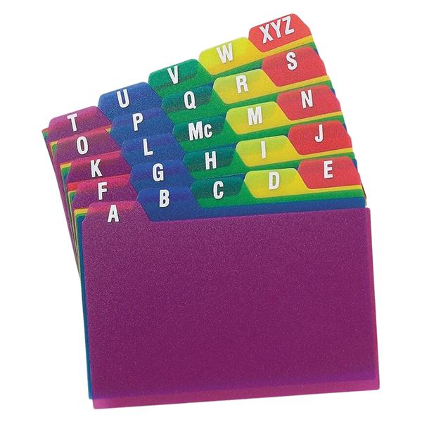Poly Card Guides A-Z 3 in x 5 in Assorted Colors Colors