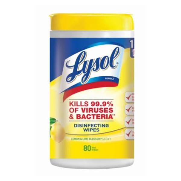 Lysol Disinfecting Wipes Lemon & Lime Blossom Scent Tub Of 80 80/...