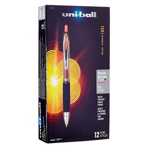 uni-ball 207 Fraud Prvntion Gel Pen Medium Point 0.7 mm Red 12/Bx